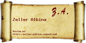 Zeller Albina névjegykártya